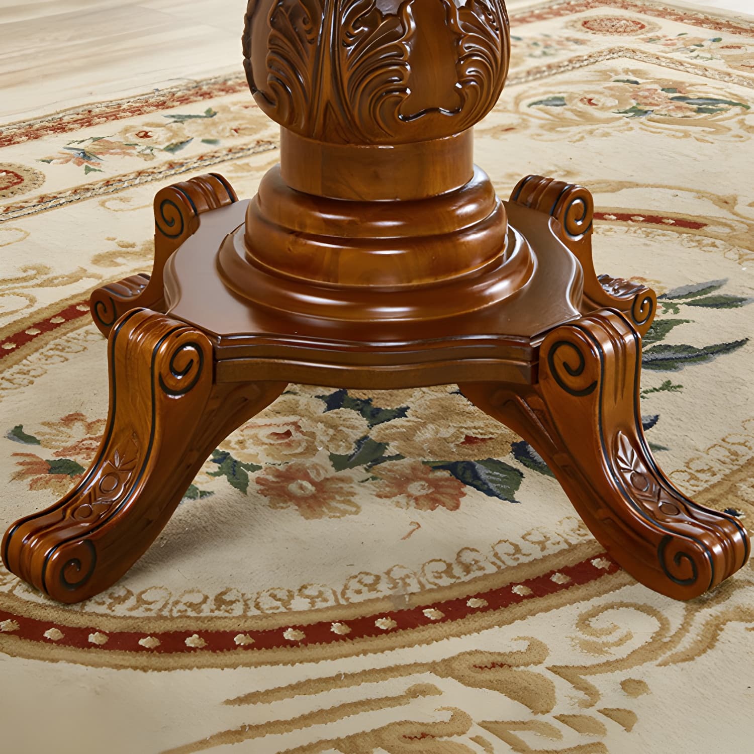 Round 4 Legs Victorian Style Dining Table Sintered Stone Fixed Table for Kitchen - image 5