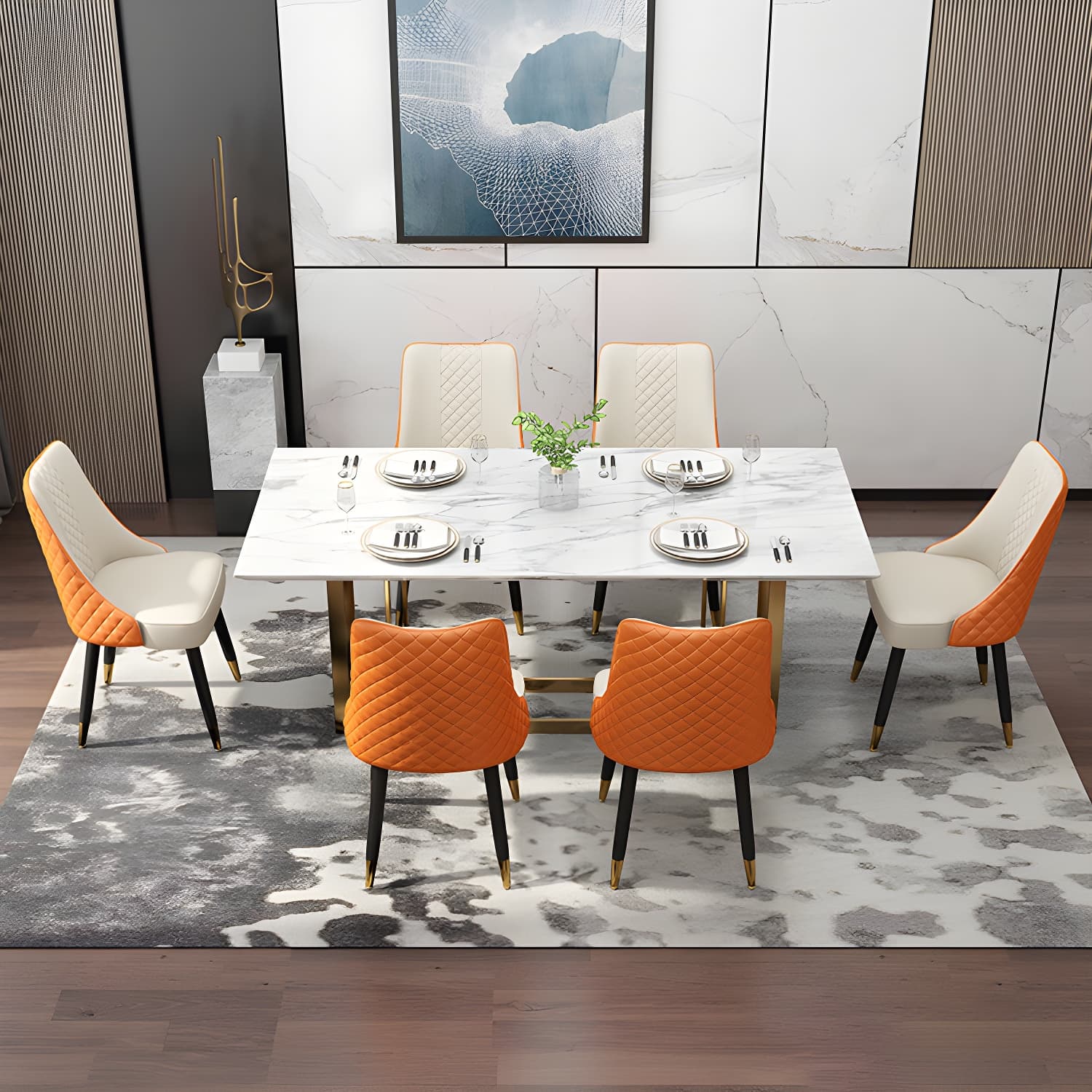 Scandinavian Style Wood Side Dining Chairs Dining Room Solid Back Chair - image 25