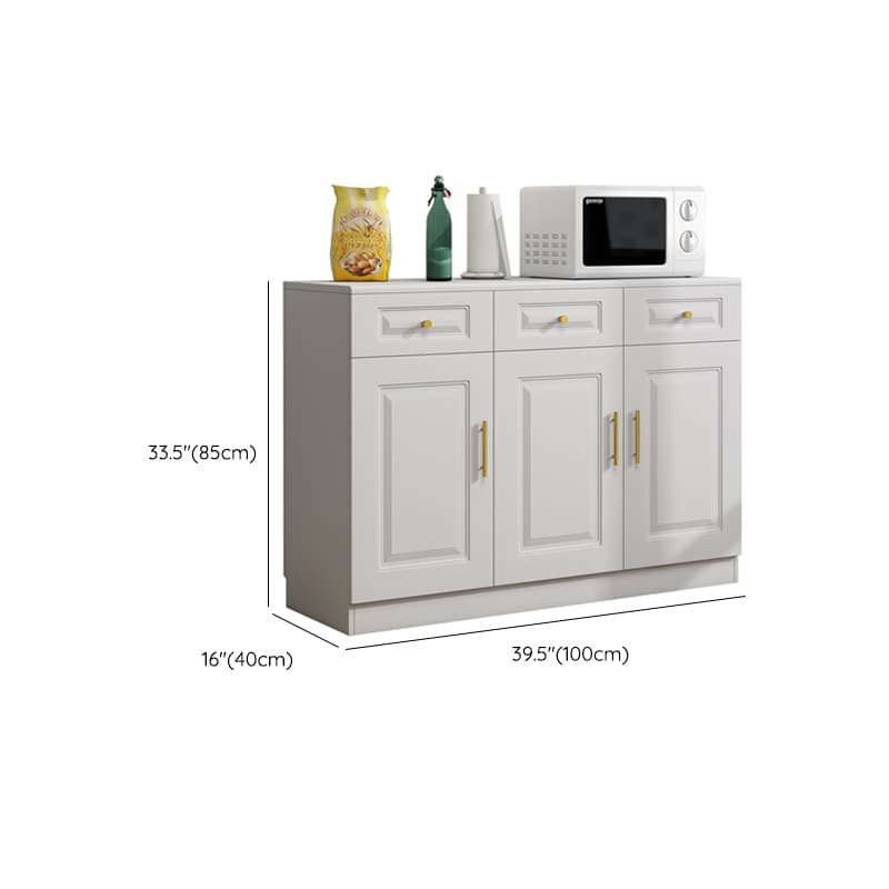 Glam White Wood Sideboard with Storage Cabinets and Included Adjustable Shelving - image 11