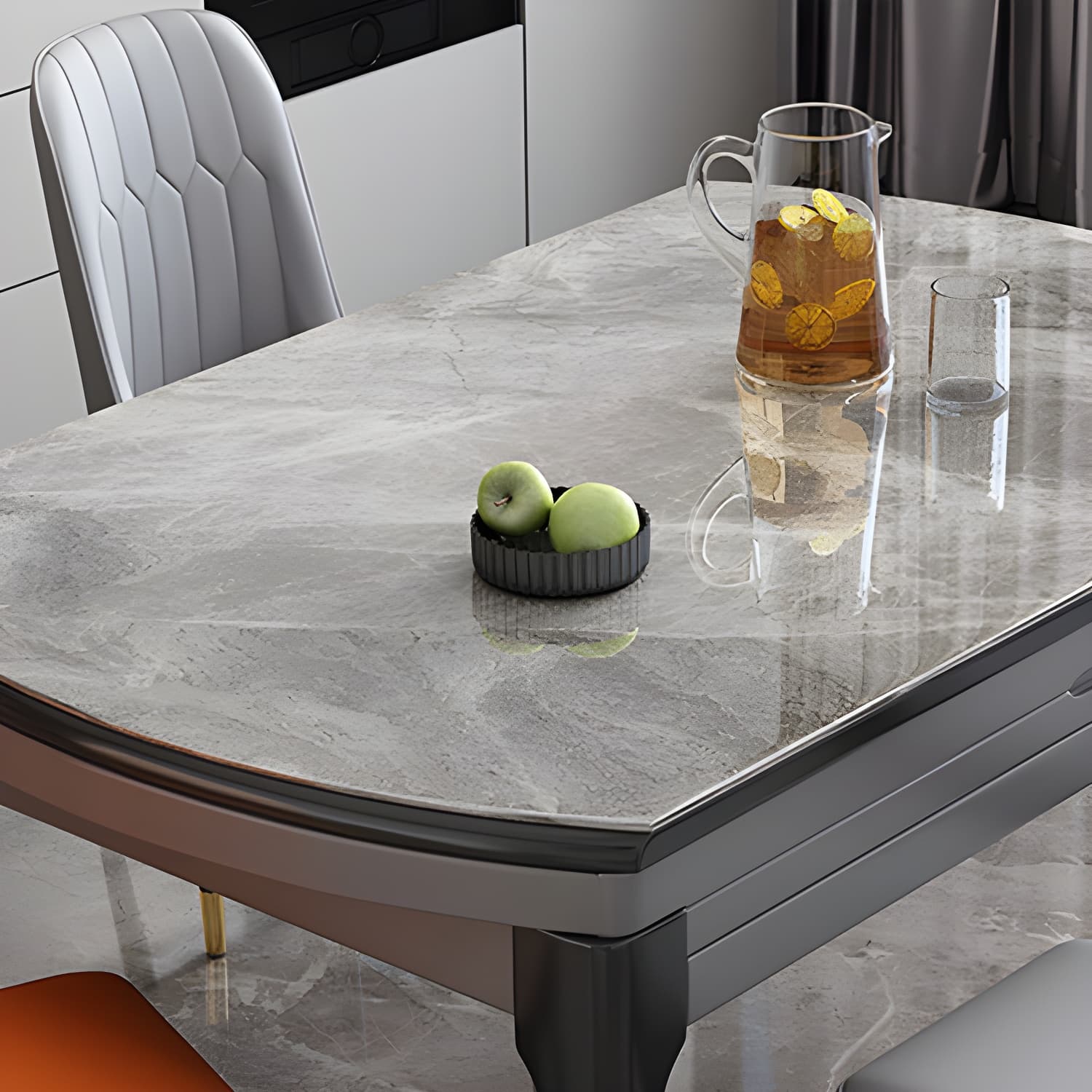 Sintered Stone Top Table 4 Legs Drop-Leaf Dining Table for Kitchen - image 8