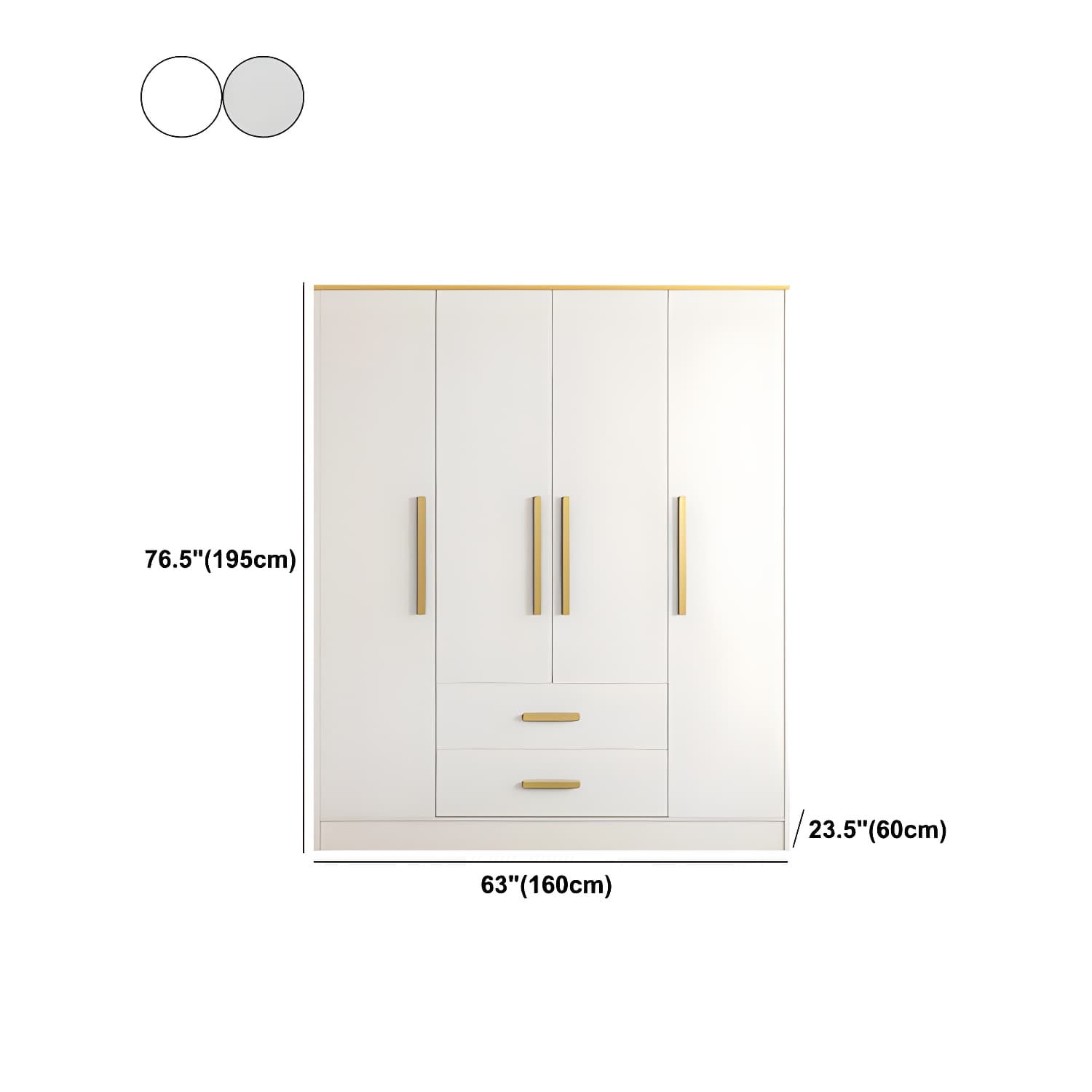Contemporary Style Wardrobe Wooden Wardrobe Closet with Drawer - image 20