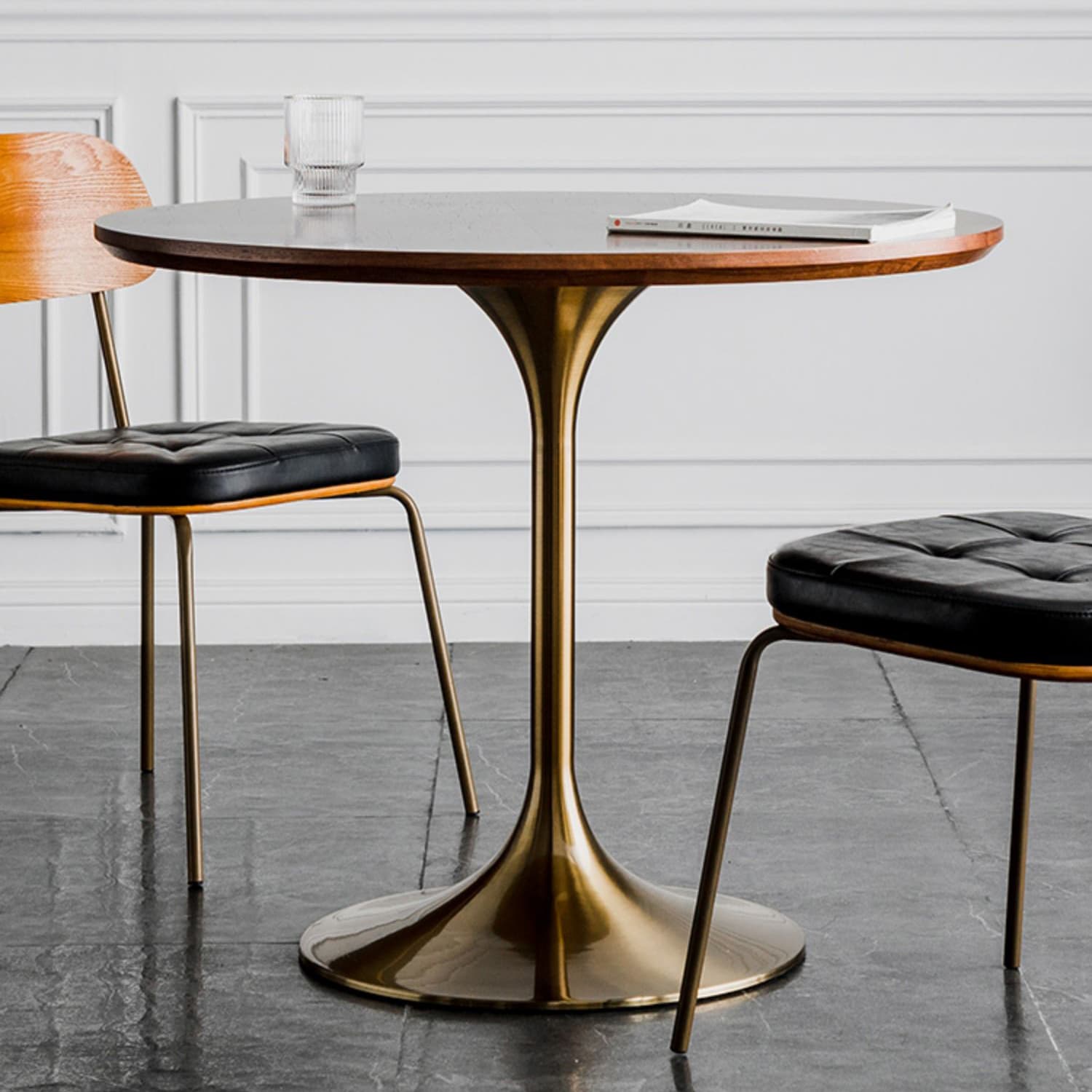 Modern Round Wood Dining Table Tulip Base Home Kitchen Dinner Dining Table - image 12