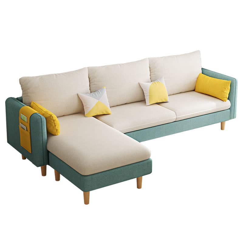 Modern Simple Style L-Shape Natural Wood Reversible Corner Sectional for Living Space - image 17