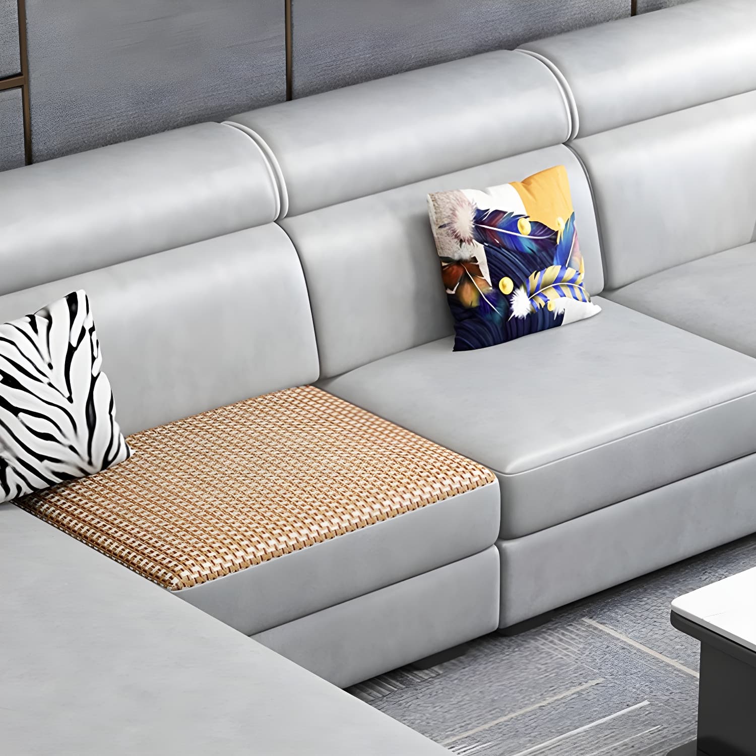 Scandinavian Reversible L-Shape Modular Wood Frame Corner Sectional with Chaise - image 18