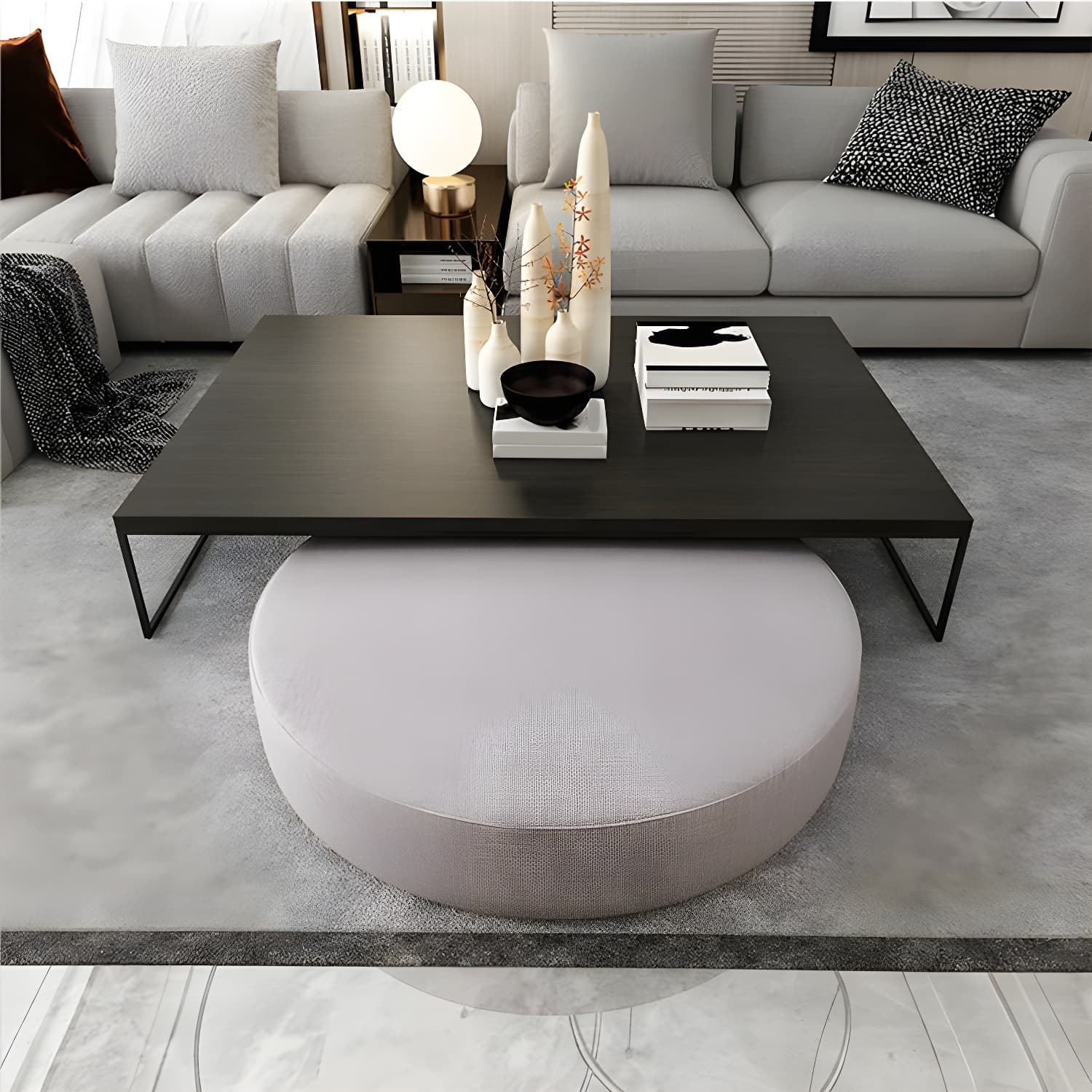 North European Wood Coffee Table Rectangle Frame Cocktail Table - image 14