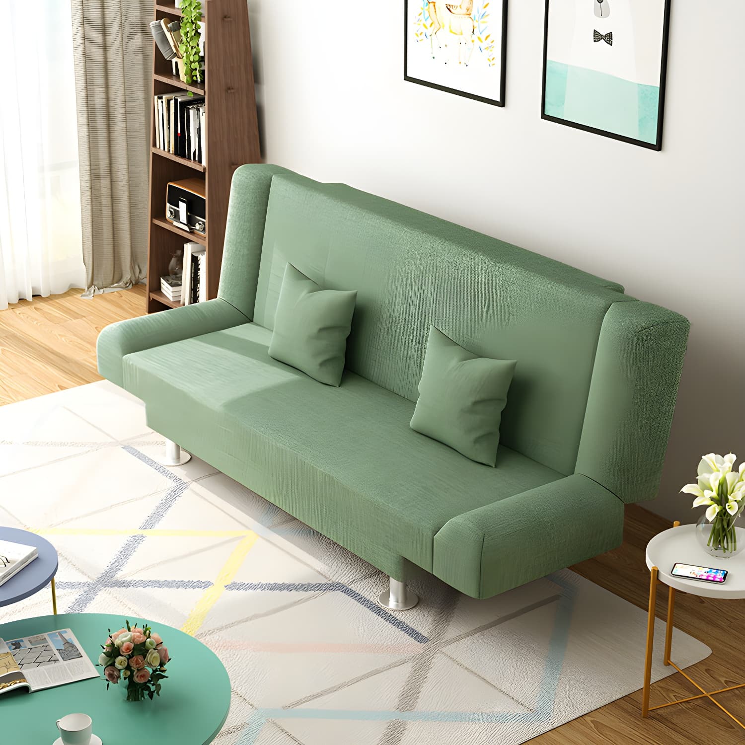 Modern Linen Sofa 23"W Tight Back Armless Couch for Living Room - image 16