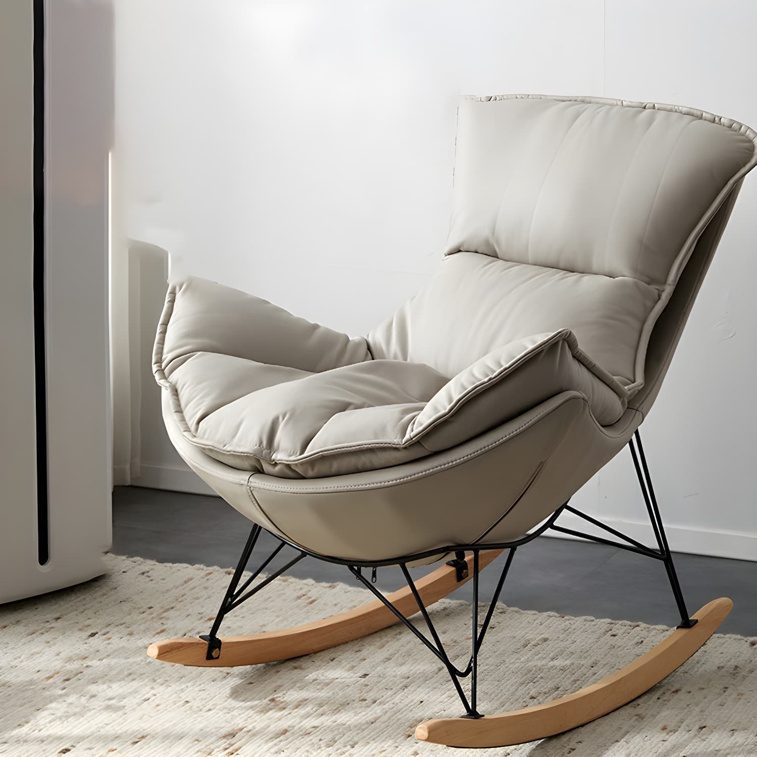 36" Wide Upholstered Removable Rocking Accent Chair with Light Legs - image 3