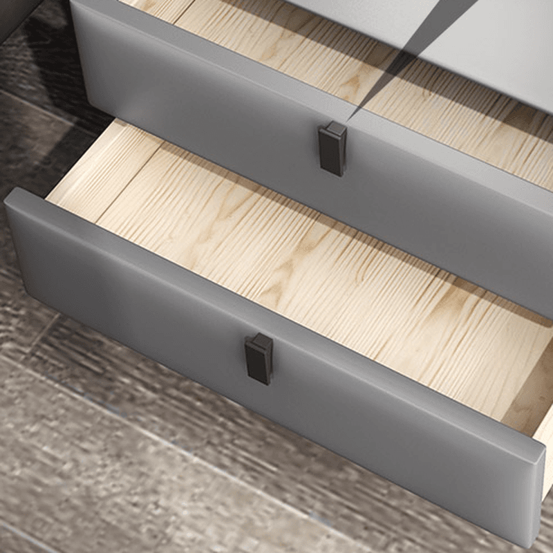 Stylish 2 Tiers Nightstand With Drawer Storage and Artificial Leather Countertop - image 17