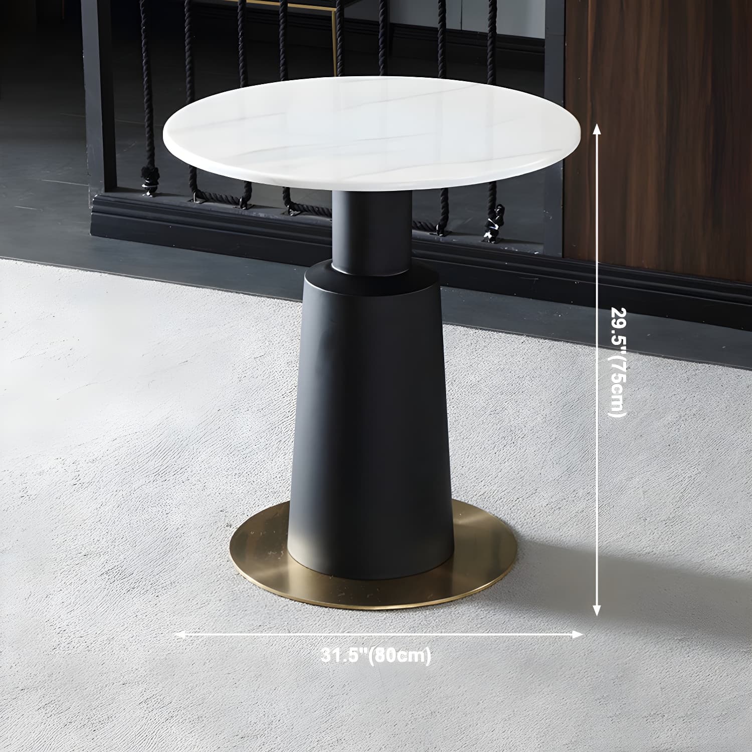Metal Traditional Luxury Round Table Marble Top Indoor Table with Pedestal - image 22