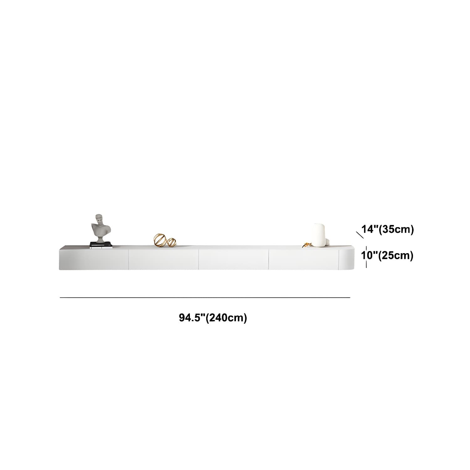 Floating Mount TV Stand Modern TV Stand Console with Drawers - image 13