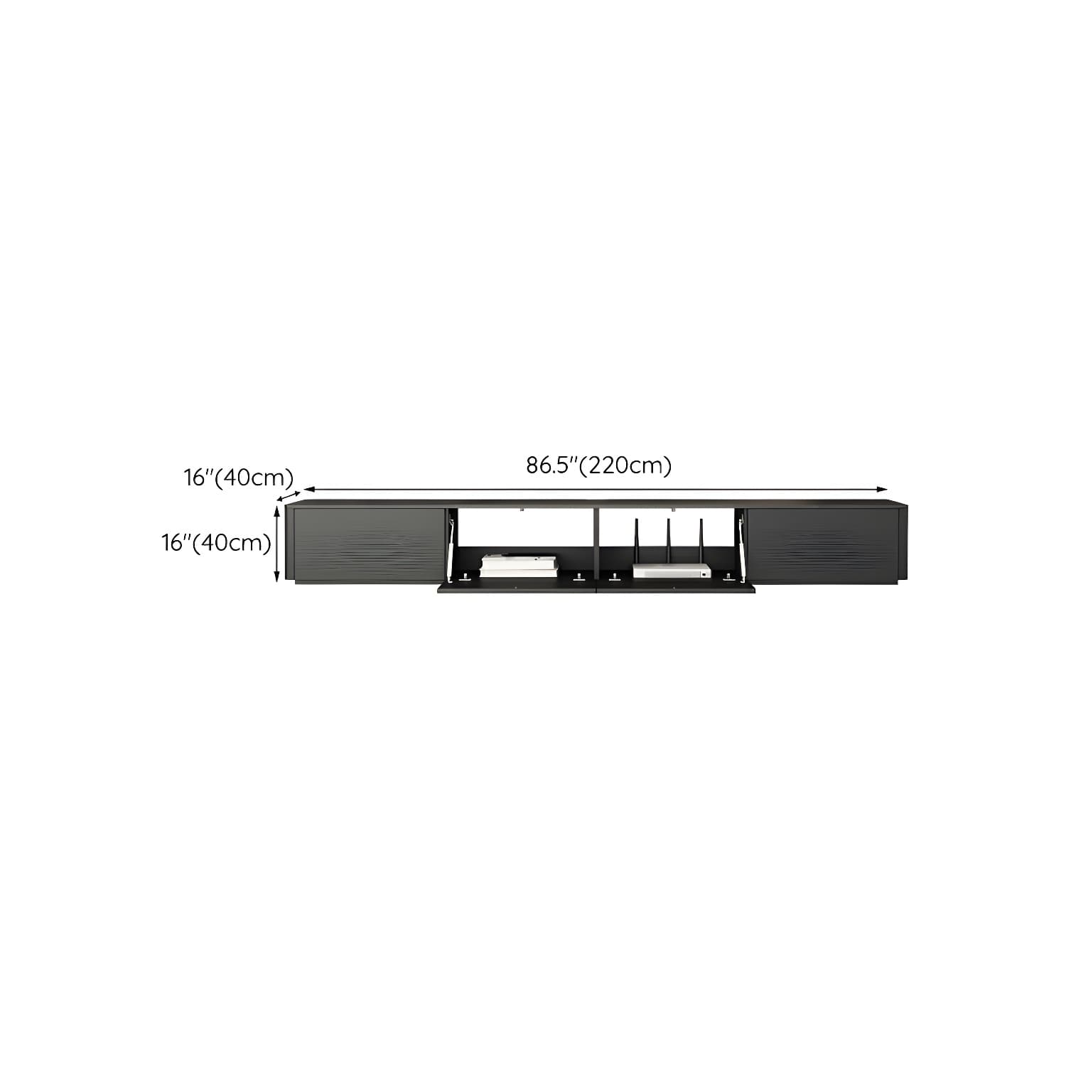 Black Wood TV Stand with Drawers and Cable Management – Modern Style and Low Height - image 16