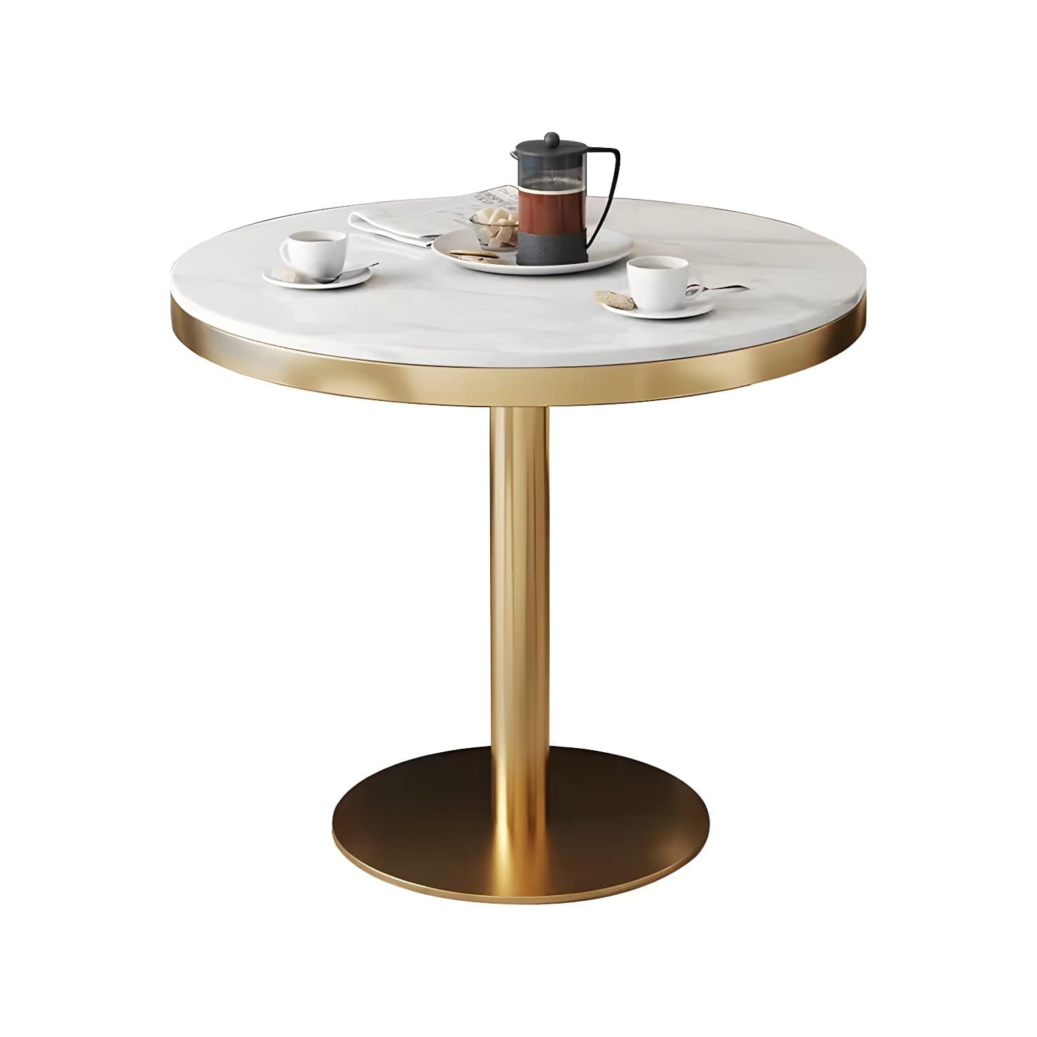 Sintered Stone Dining Table Traditional Luxury Dining Table with Gold Base - image 4