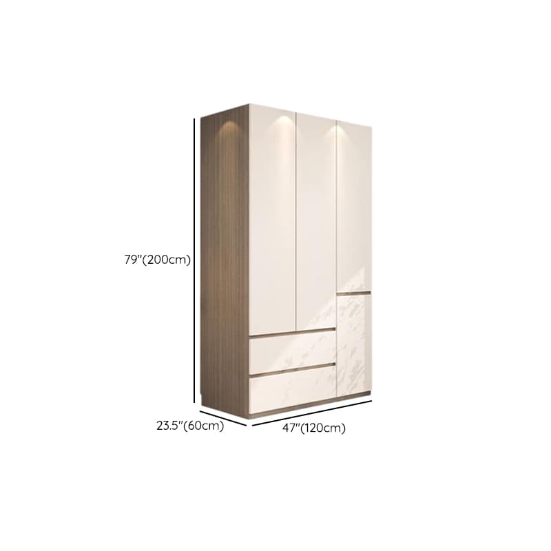 Beige Modish Armoire Cabinet in Manufactured Wood with Soft Close Drawer, Soft Close Door, Interior Shelves, and Clothing Rod - image 10