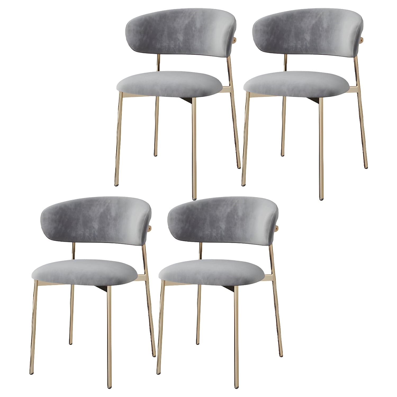 Restaurant Scandinavian Upholstered Side Chair Matte Finish Open Back Dining Chair - image 6