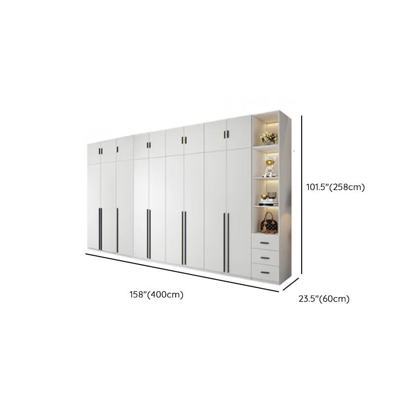 White Lumber Detached Wardrobe Closet with Soft Close Drawer, Door, Interior Shelves, and Clothing Rod - image 64
