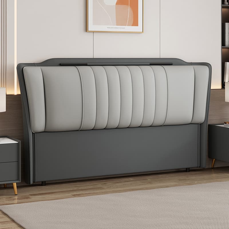 Modish No Distressing Pine Wood Panel Headboard with Rectangle Shape for Full/Queen Bed, Featuring Sponge Upholstery Fill and Standard Height - image 4