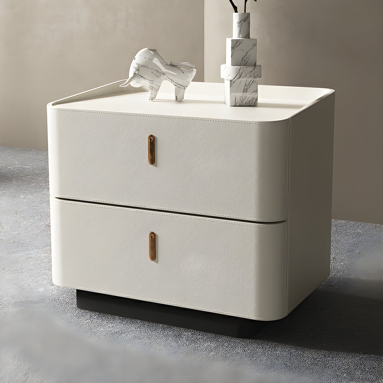 Modern Wood Grain Design Solid Wood Nightstands with Two Drawers - image 7