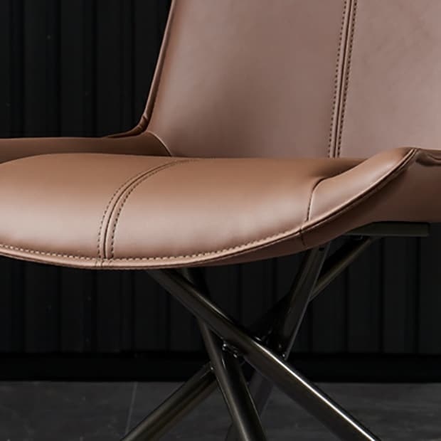 Leather Stable Framed Armless Chair with Foot Pads Restaurant - image 15