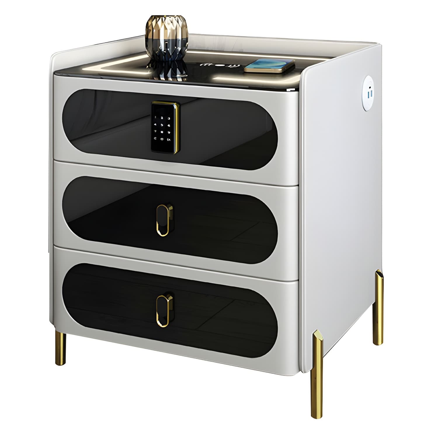 Ornate Bedside Cabinet Made from Solid Wood Shape in Rectangular for Bedroom - image 15