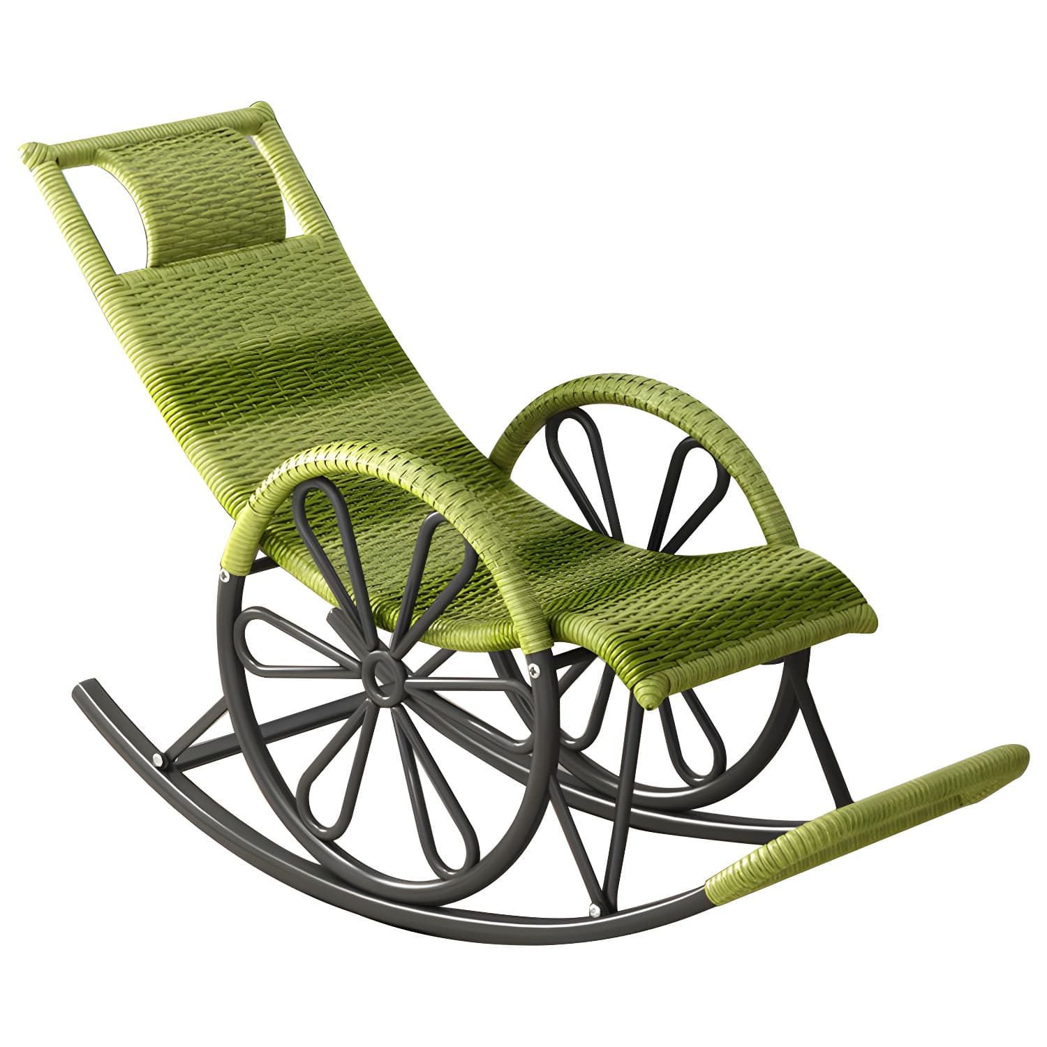 Modern Rattan Rocking Chair Woven Rope Rocker Chair for Drawing Room - image 11