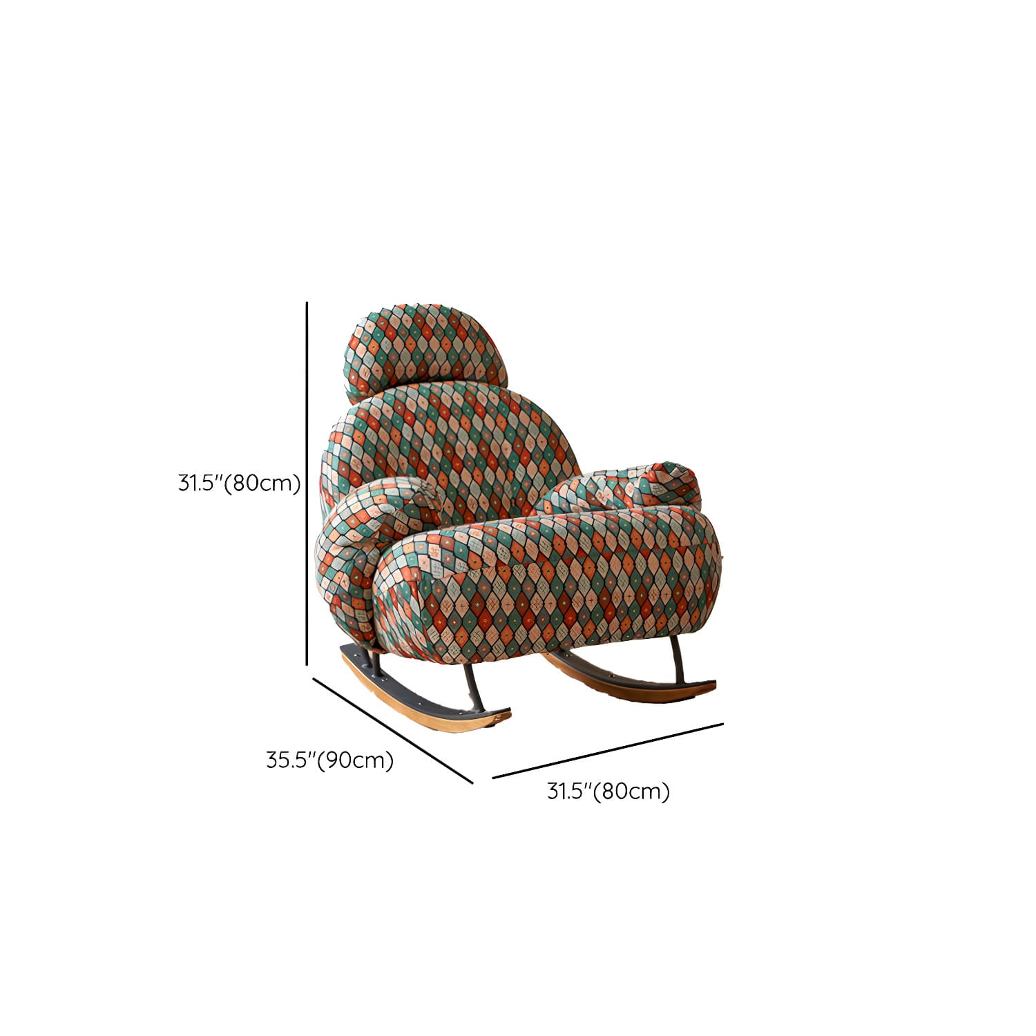 Spindle Living Room Contemporary Reclining Upholstered Rocking Accent Chair - image 22