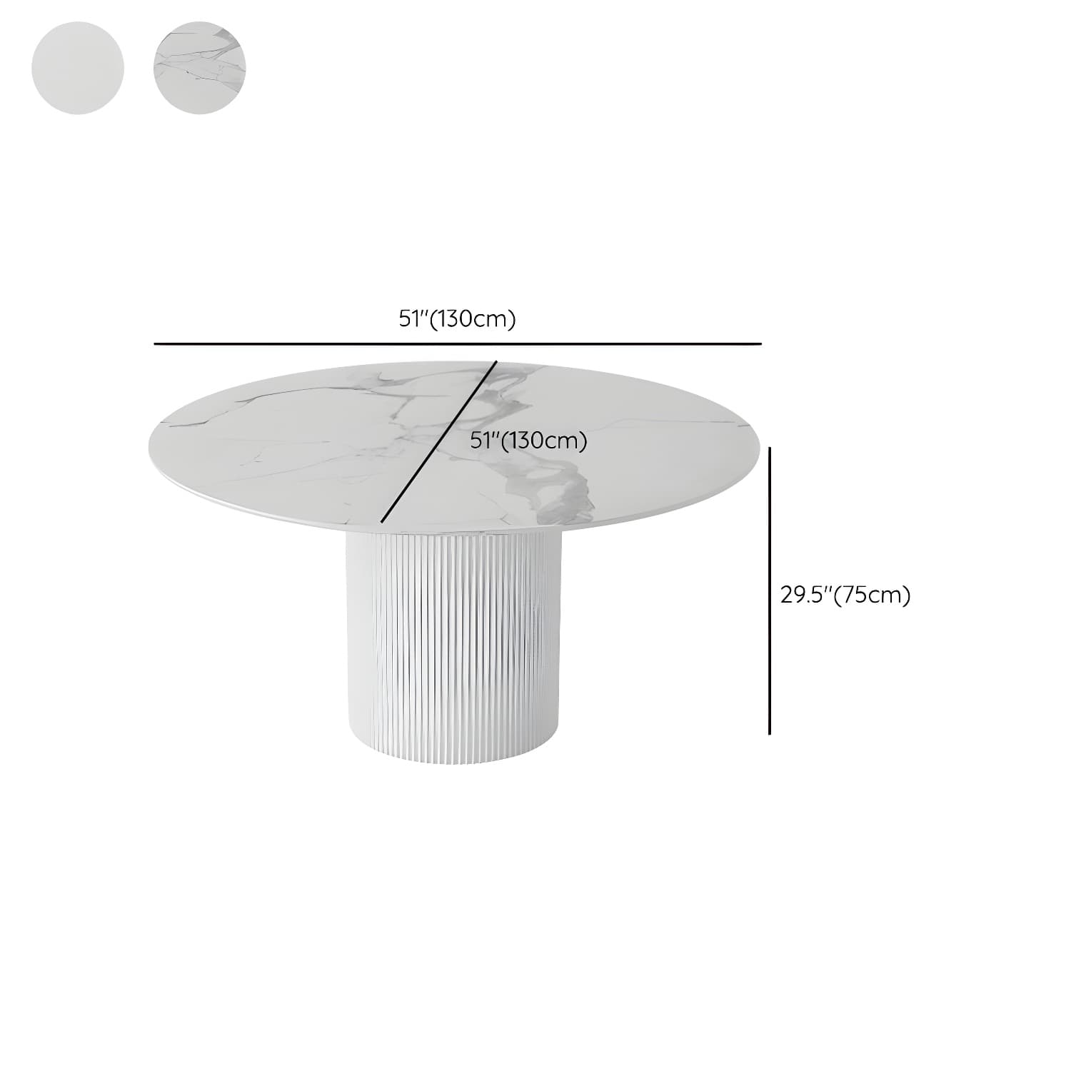 Modern 1/4/5/7 Pieces Dining Set Round Stone Dining Table for Kitchen - image 16