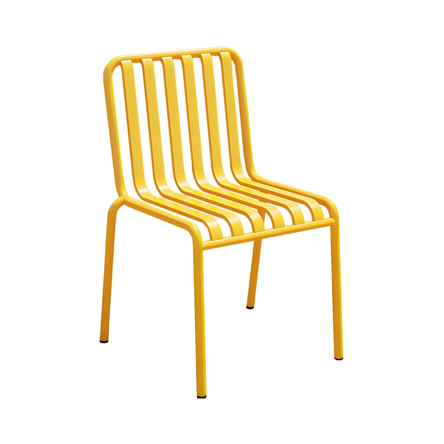 Contemporary Metal Patio Dining Side Chair Slat Back Side Chair - image 8