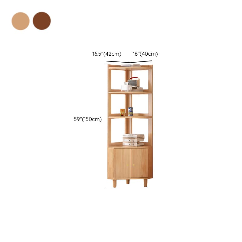 Art Deco Lumber Accent Cabinet Wood Color/Sepia Nook with Storage Cabinet, Pull Knobs and 5 Exterior Shelves/4 Exterior Shelves/3 Exterior Shelves - image 11