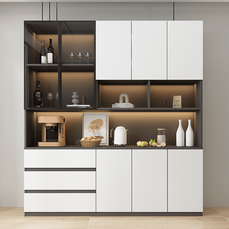 Two Toned Unclosed & Self-supporting Wide Sideboard with 2 Shelves & Benchtop - image 3