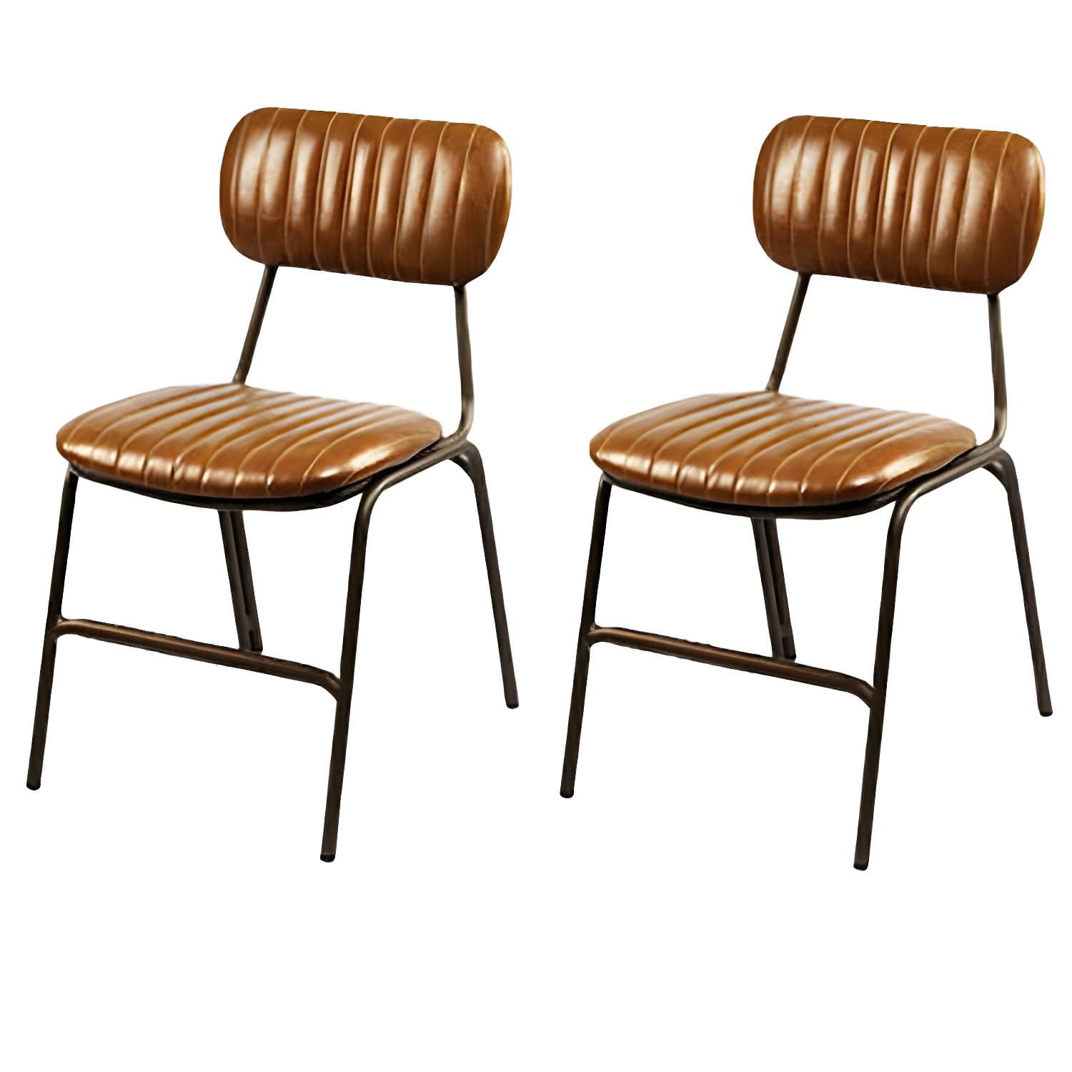 Industrial Metal Dining Room Chairs Open Back Dining Side Armless Dining Chairs (Set of 2) - image 4