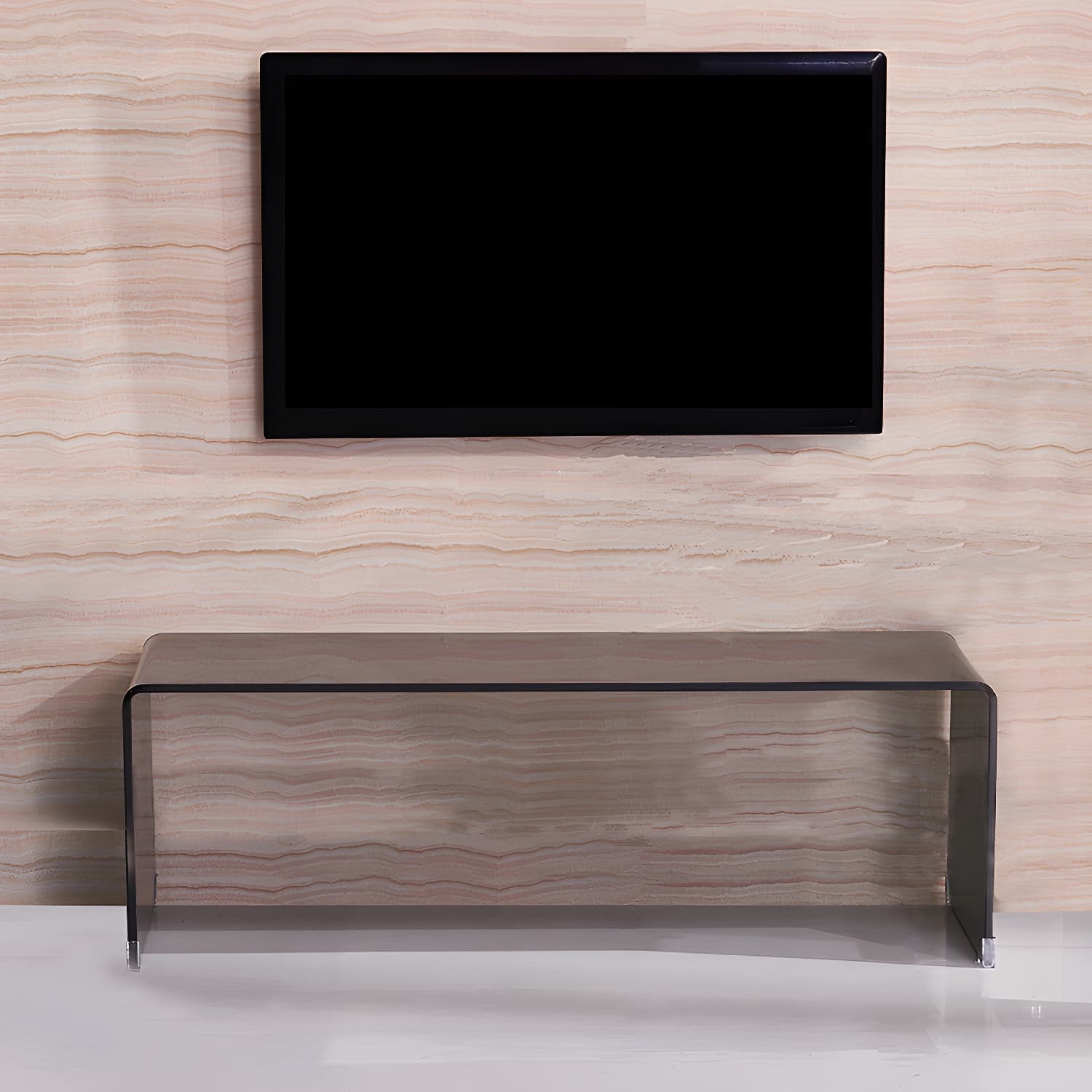 Contemporary Glass Sled Coffee Table Rectangle Cocktail Table - image 4