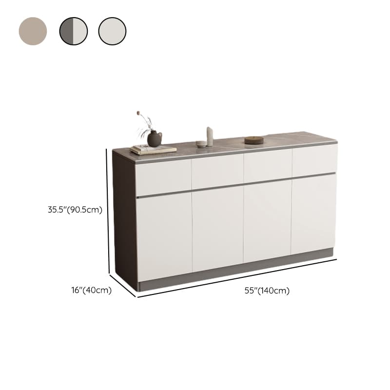 Sideboard with 4 Drawers/3 Drawers/2 Drawers, Narrow/Standard Size, Drawers Storage, Sintered Stone Countertop, Alterable Shelf, 4 Doors/3 Doors/2 Doors, and Tabletop - image 16