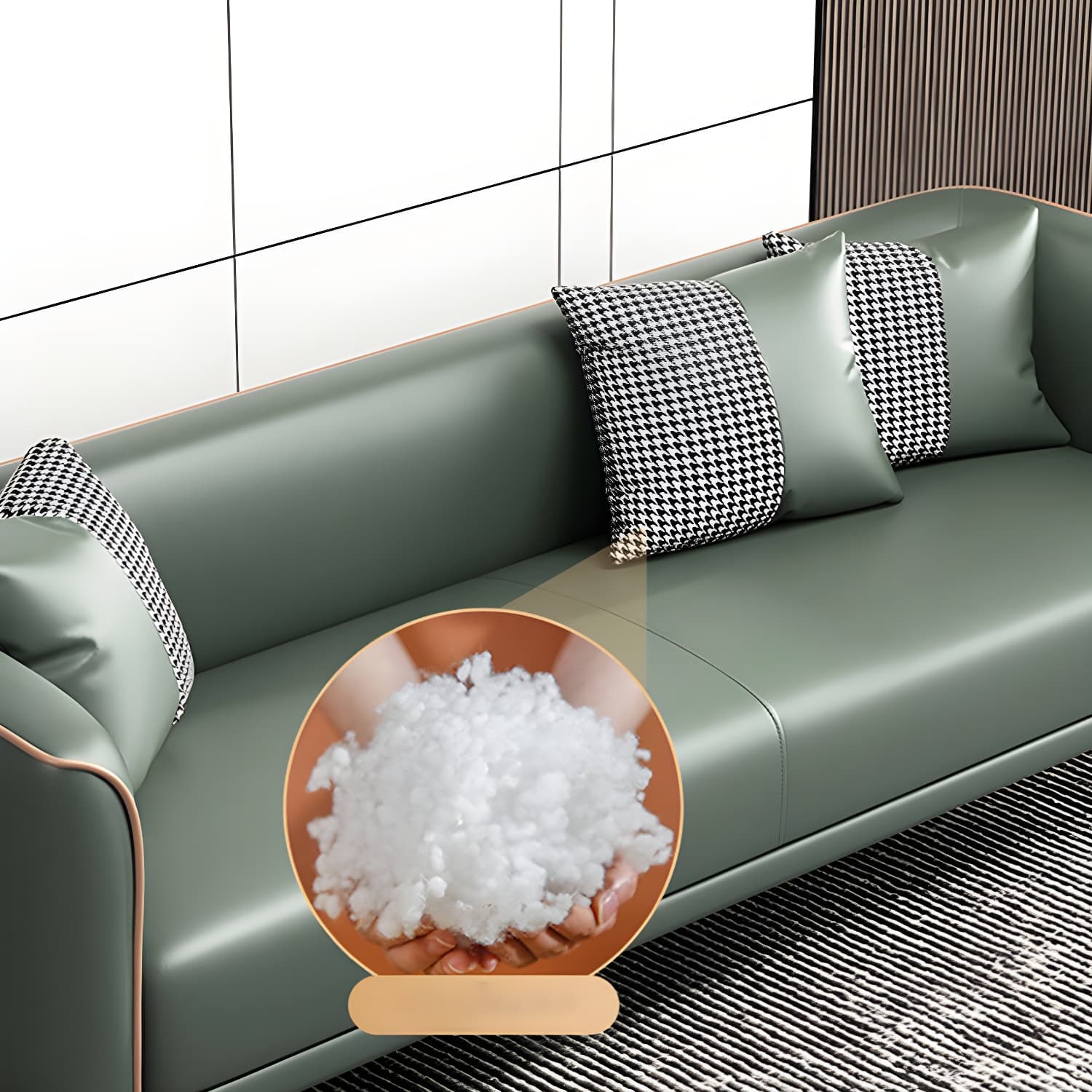 Modern Square Arm Standard Sofa Metal Legs Settee for Living Room - image 17