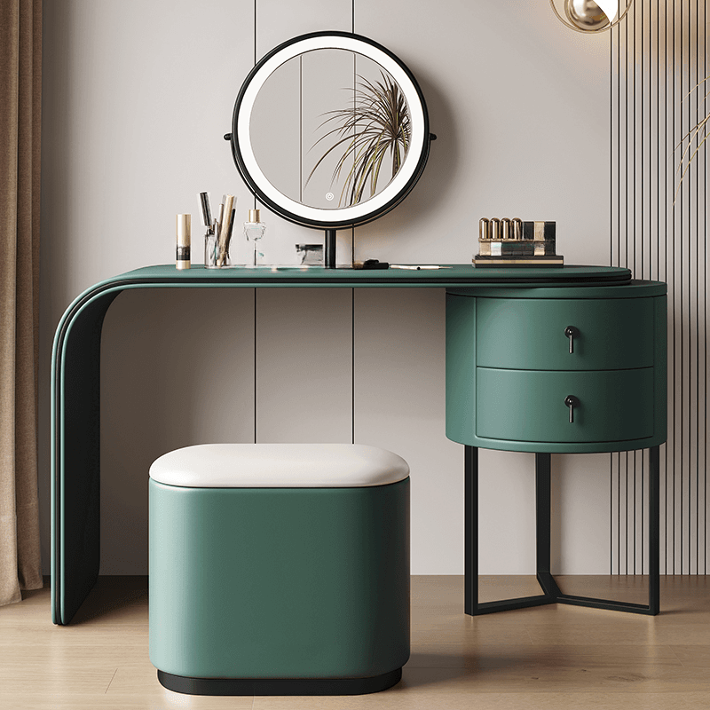 Wood Multi-Purpose Vanity Set with Lighting System, Push-Pull Drawers, and Adjustable Brightness - image 3