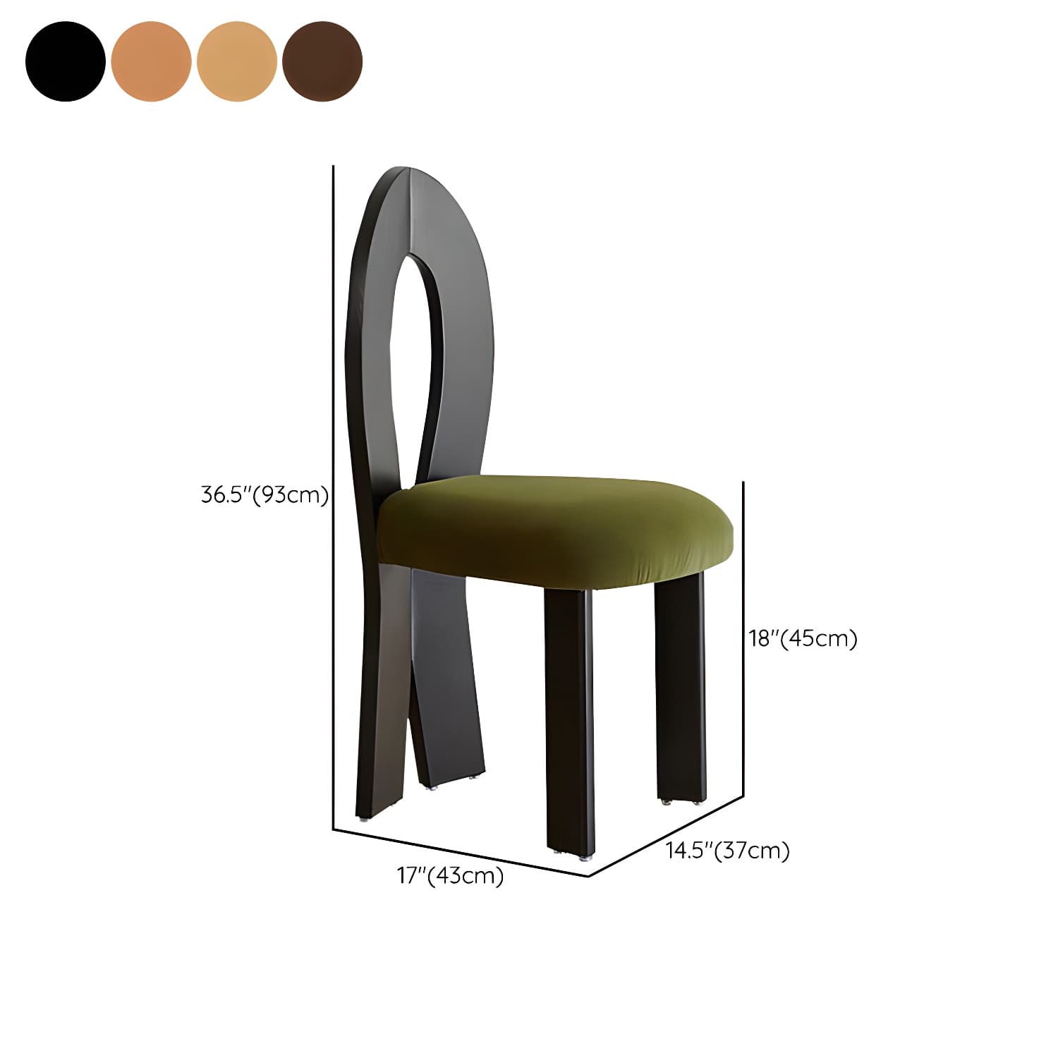 Modern Upholstered Side Chair with Wood Legs in Polyurethane for Kitchen & Dining - image 24