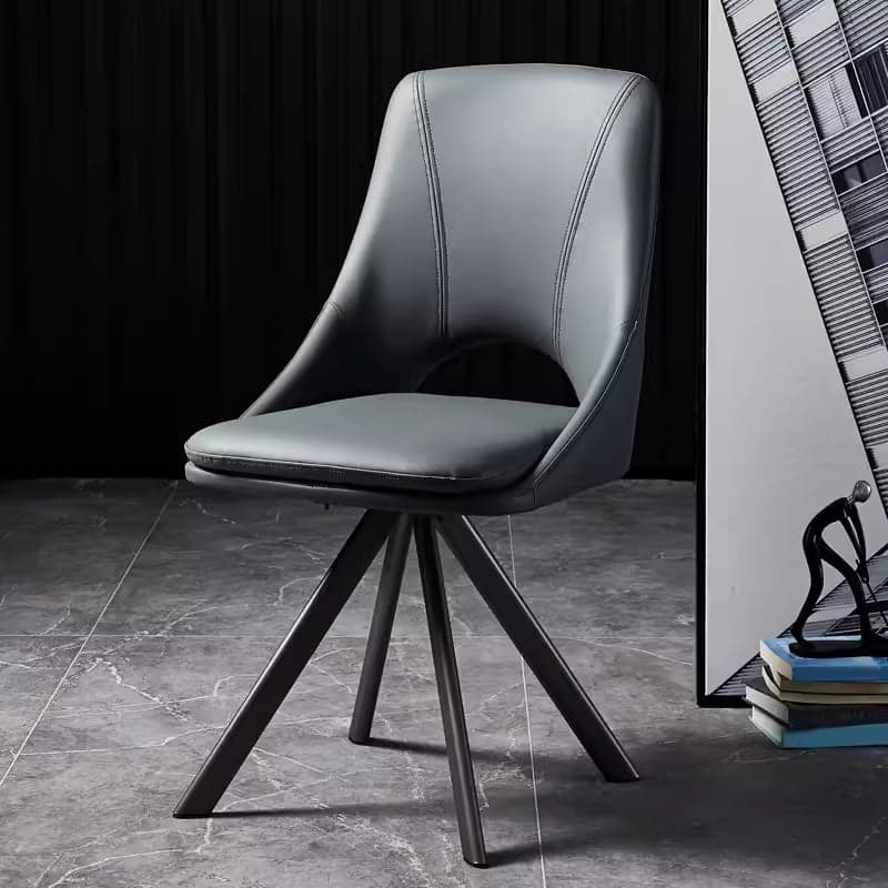 Leather Stable Framed Armless Chair with Foot Pads Restaurant - image 3