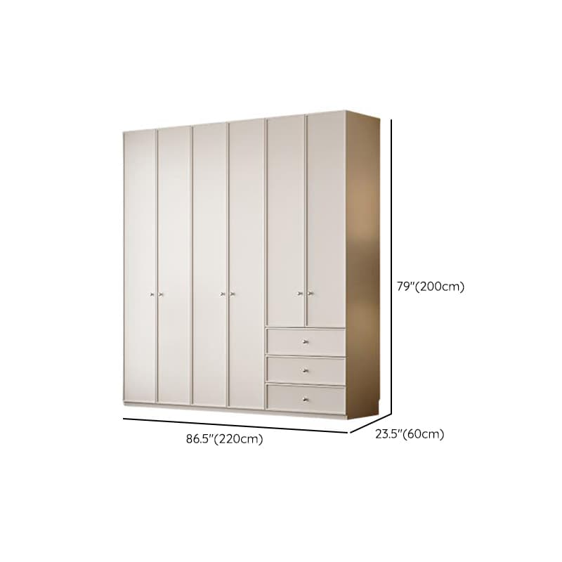 Chalk Modern Wooden Standalone Almirah with 3-Drawer/6-Drawer, Interior Shelves, and Hanging Rod - image 14