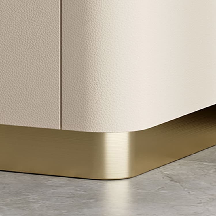 Contemporary Faux Leather Nightstand with Drawer Storage and Stone Countertop - image 15