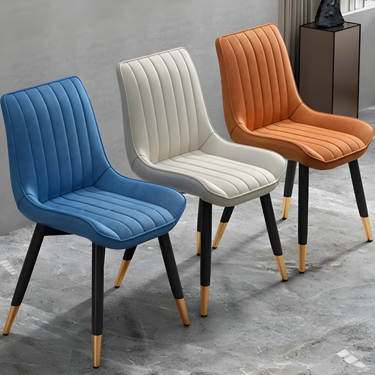 Glam Faux Leather Dining Chair Parsons Chair in Matte Finish for Home - image 17