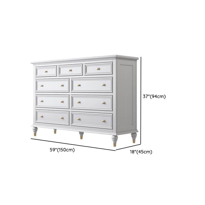 White Simplistic Solid+Composite Wood Double Dresser/Lingerie Chest with 9/8/4 Drawers Horizontal/Vertical - image 16