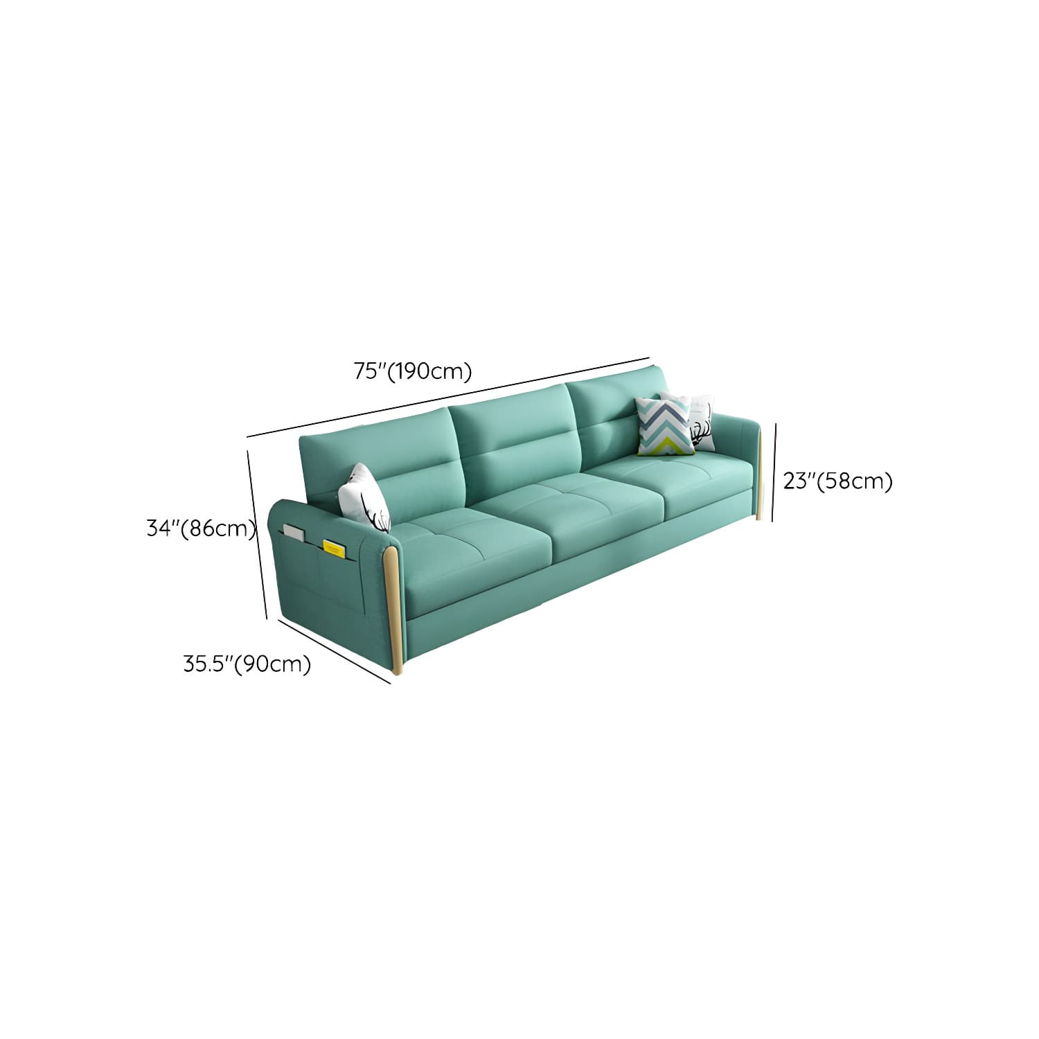 Grey Green Sectional Sofa with Under Seat Storage for Home and Room - image 10