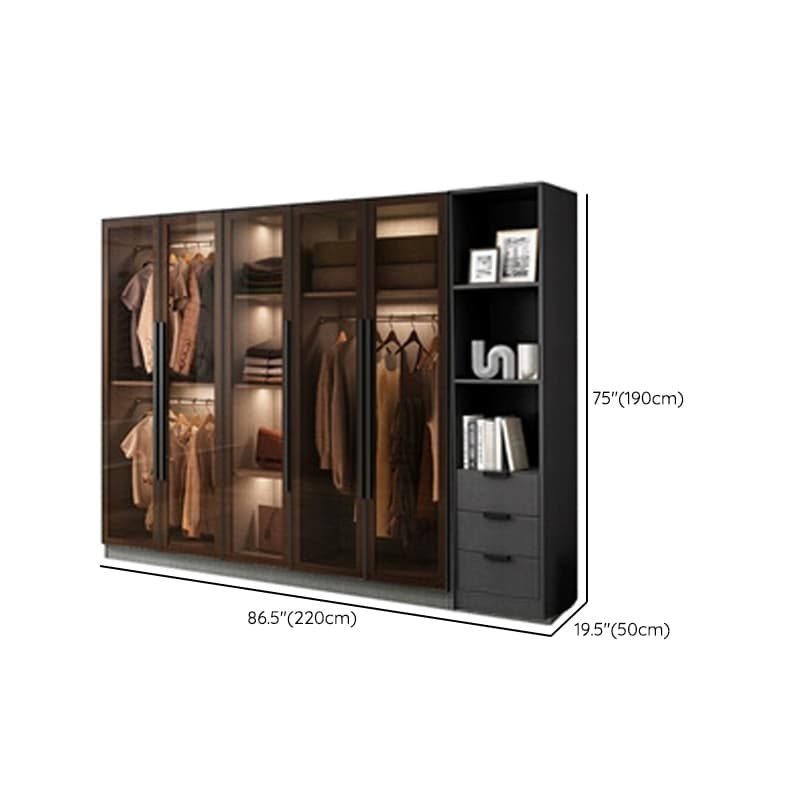 Ink Casual Lumber Wardrobe with Soft Close Door, Interior Shelves, and Hanging Rod - image 24