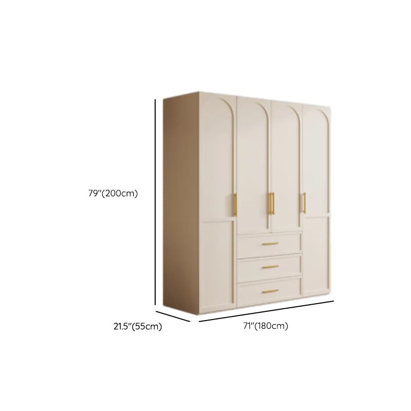 Simplistic White Detached Almirah with 3 Drawers, Interior Shelves, and Hinged Door - image 15