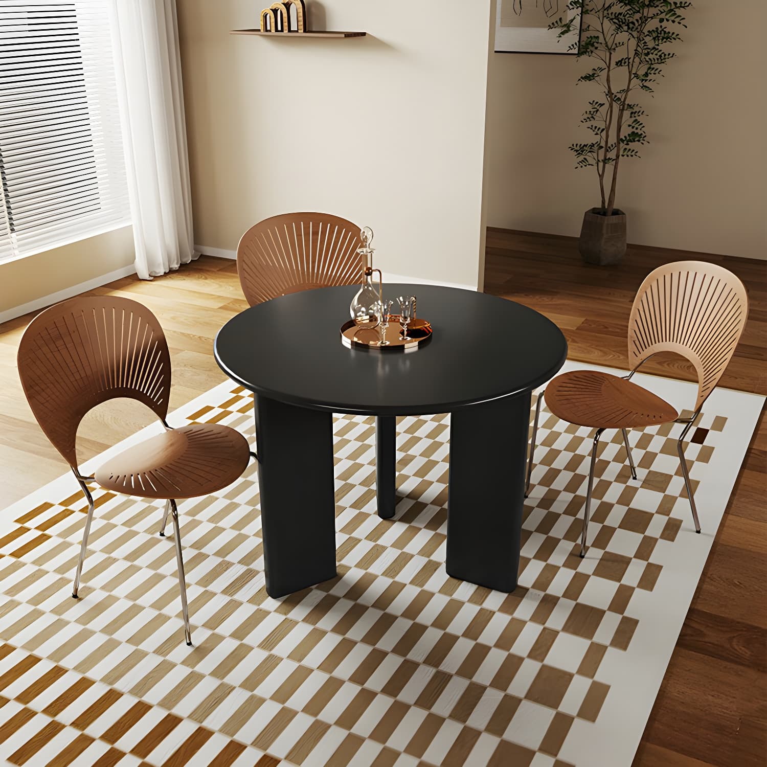 Scandinavian Round Wood Dining Table - Standard Height - Storage Not Included - image 6