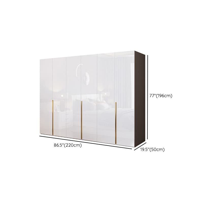 Simple Freestanding Cream Manufactured Wood Cabinet Armoire with Interior Shelves, Clothing Rod & Soft Close Drawer - image 17