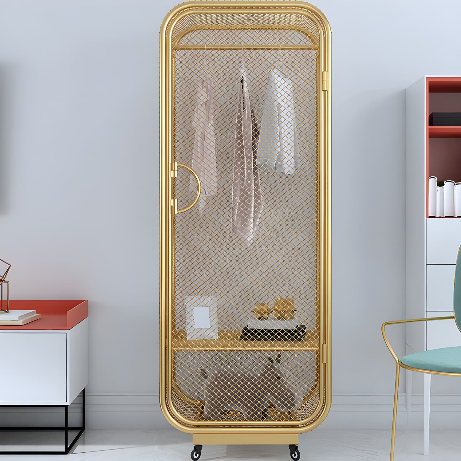 Contemporary Wardrobe Closet Metal Wardrobe Cabinet for Bedroom - image 12