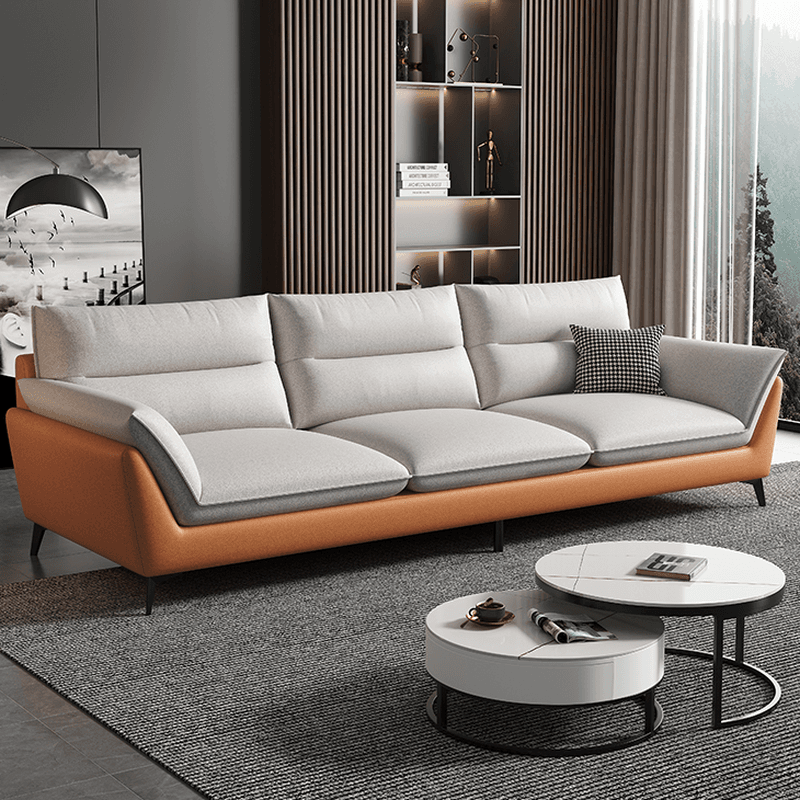 Tech ClothUpholstered Sofa Couch/Single Sofa in Chalk for Parlor with Flared Arm in a Modern Style