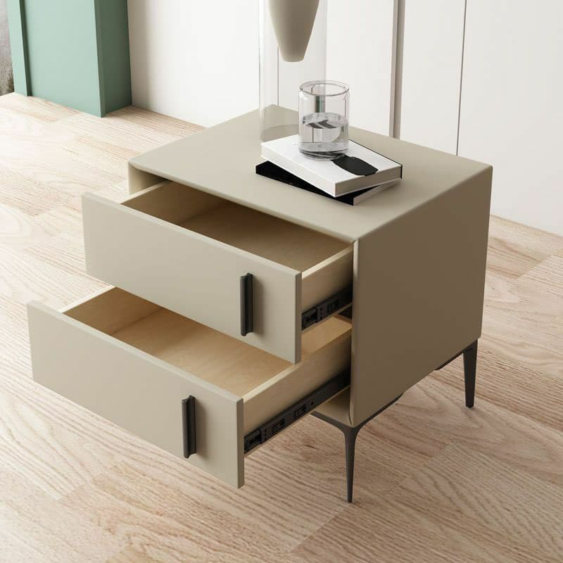 Trendy Multi Color Pu Drawer Storage Nightstand with 2 Drawers & Leg - image 8