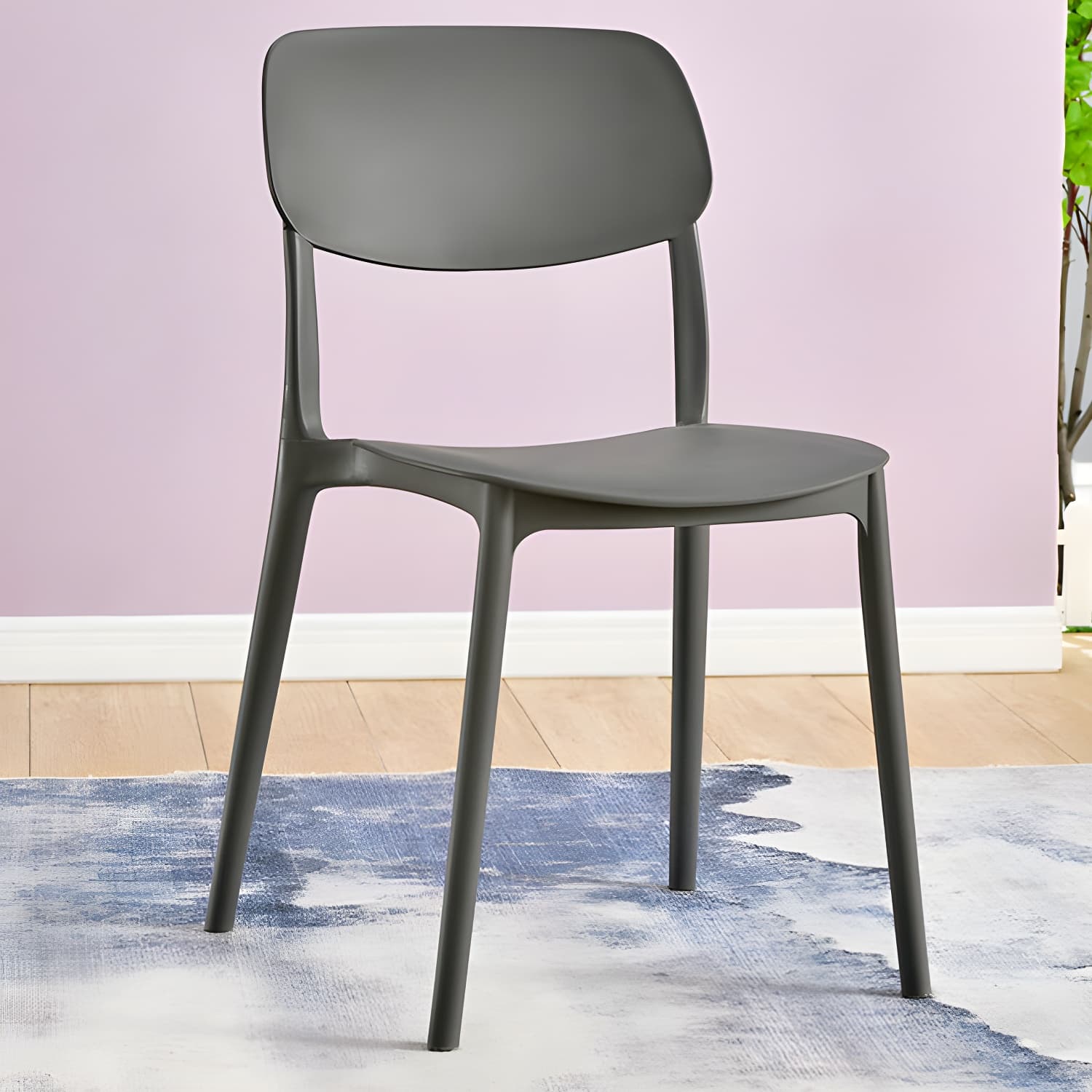 Scandinavian Stackable Armless Dining Chairs Plastic Open Back Dining Side Chair - image 19