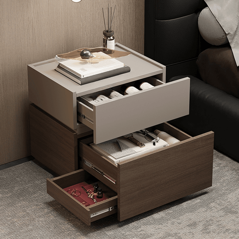 Organic Modern Nightstand With Drawer Organization and 3 Drawers in Real Wood - image 10